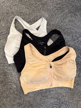 Zip-Front Wireless Surgery Recovery Bra - White, Black, Nude